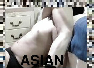 asiatisk, amatör, avsugning, gay