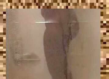 Hot Shower. Peaking on me showering through my sheer curtains.