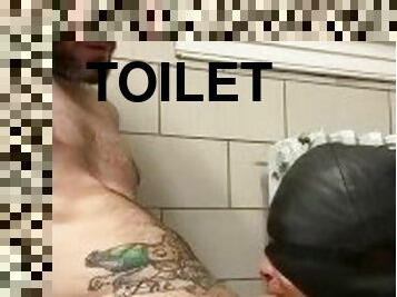 Toilet bowl throat fuck