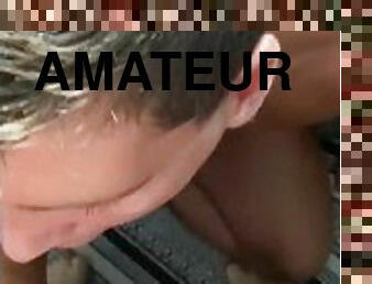 amatör, cumshot, blandade-raser, gay, mamma, par, pov, knullande, fångad, rövknull