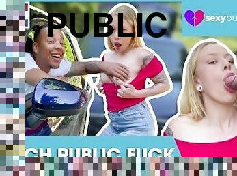 en-plein-air, public, fellation, interracial, ados, black, doigtage, voiture, néerlandais, sucer