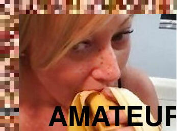 amatør, blowjob, alene, banan