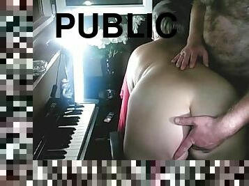 publik, fru, anal, mogen, milf, par, fingerknull, slyna, smutsig, bitch