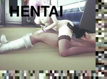 Pink hair girl fucked on the train - 3D Hentai (Uncensored)
