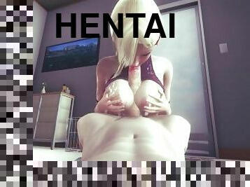 amatør, pikslikkeri, teenager, spiller, creampie, synsvinkel, anime, hentai, 3d