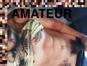 masturbation, amateur, ejaculation-sur-le-corps, gay, branlette, solo, tatouage, ours