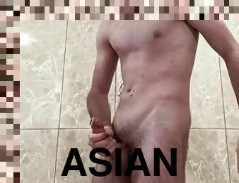 asiatisk, masturbation, monster, cumshot, tonåring, juckande, sprut, europeisk, euro, amerikansk