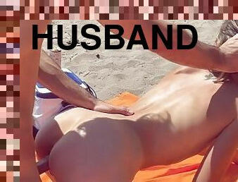 Husband Films Wife Fucking at the Beach - Hotwife