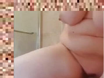 Bath time with my fat dildo, watch my wet pussy