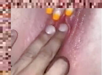 masturbation, orgasm, publik, fitta-pussy, amatör, mogen, bbw, fingerknull, bil, tight