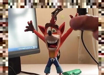 Cumming on Crash Bandicoot figurine 2