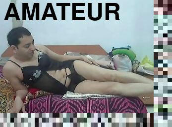 asiatique, masturbation, amateur, gay, lingerie, réalité