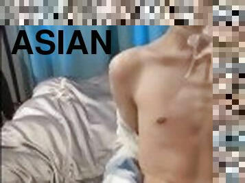 asiático, masturbación, adolescente, travesti