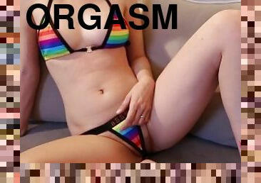 doggy-style, gigantisk, orgasm, fitta-pussy, amatör, cumshot, trosor, ansiktssprut, kul, söt-sweet