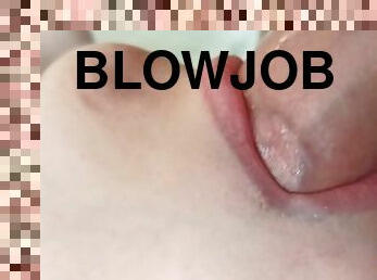4K Stretched her mouth with his huge cock. ASMR blowjob close-up.