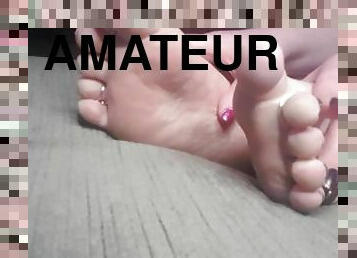 amateur, ados, pieds, britannique, fétiche, solo