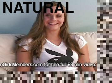 All Natural Brunette Strips And Spreads On The Casting Couch