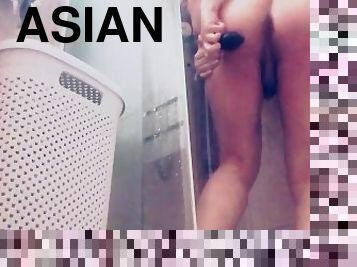 asian, mandi, pelancapan, amateur, dubur, alat-mainan, homoseksual, punggung-butt, mandi-shower, solo