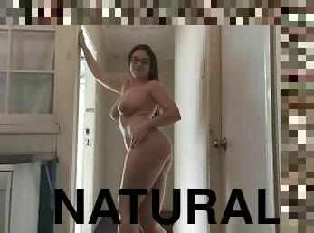 Homemade catwalk - do you like my big natural boobs?