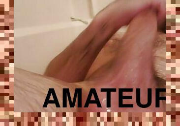 bad, masturbation, amatör, gigantisk-kuk, dusch, ensam, kuk