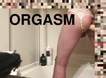 gigantisk, masturbation, orgasm, anal, leksak, gay, trosor, första-gången, sprut, dildo