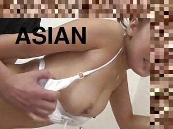 asiatisk, hårig, masturbation, brudar, avsugning, japansk, creampie, knullande, underkläder, petit