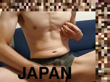 asiático, amateur, chorro-de-corrida, gay, japonés, paja, bragas, jóvenes18, corrida, a-solas