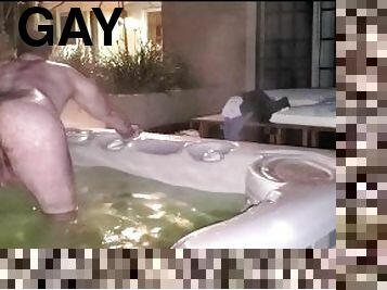 Naked fun in the jacuzzi and shooting my load 10 times !!!