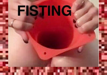 fisting, pussy, squirt, amatør, tenåring, rødhåret, blond, petite, fetisj, alene