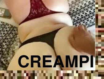 röv, amatör, creampie, bbw, rödhårig, pov, string