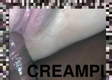 groß-titten, muschi, dilettant, immens-glied, junge, creampie, glied, kleine-titten