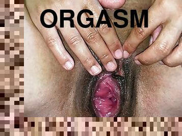 masturbation, orgasm, fitta-pussy, amatör, leksak, latinska, fingerknull, vått, brunett