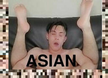 asiatisk, masturbation, amatör, cumshot, leksak, gay, fötter, juckande, söt, rumpa-butt