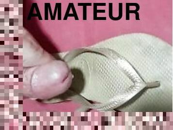 amatör, cumshot, sprut, ensam, footrunk