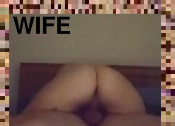 cul, orgasme, femme, amateur, énorme-bite, couple, salope, horny, britannique, chevauchement