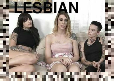 DEVILSTGIRLS Upset Casey Kisses Has Hard Anal Sex With Her Tattooed Lesbian Roommates