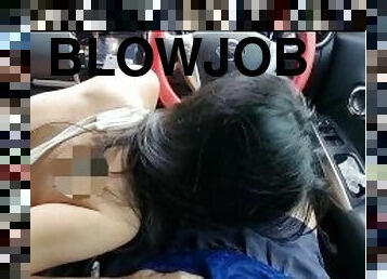 asia, amatir, blowjob-seks-dengan-mengisap-penis, remaja, pasangan, mobil, thailand, cantik, oral-melalui-mulut