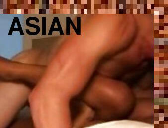 Hot Asian babe gets pounded and creampie