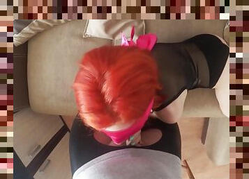 A Blindfold Blowjob & Fuck With A Submissive Redhead Slut