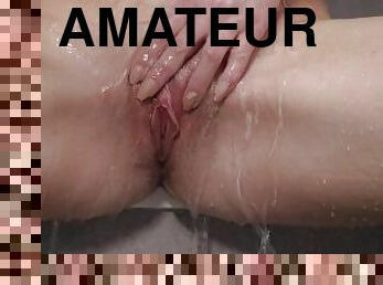 bading, onani, pussy, amatør, tenåring, første-gang, cum, blond, stram, søt