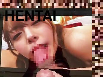 masturbation while Watching a hentai Japanese video  cute maid girls