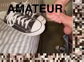 énorme, masturbation, amateur, ejaculation-sur-le-corps, énorme-bite, branlette, fétiche, massive, solo, boules