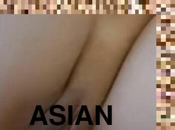 asiatisk, storatuttar, fitta-pussy, amatör, brudar, blandade-raser, hemmagjord, creampie, par, slyna