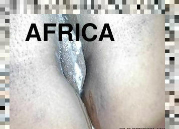 arsch, doggy, dilettant, ebenholz, zwischen-den-rennen, creampie, schwarz, paar, beule, afrikaner