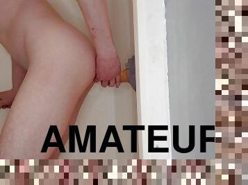 bad, masturbation, amatör, anal, gay, kåt, dildo, dusch, ensam, twink