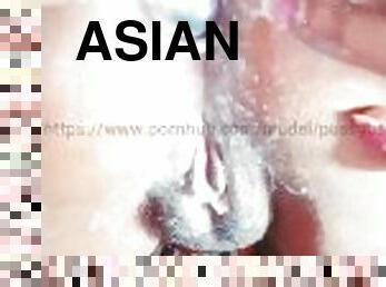 asiatisk, anal, fingering, solo