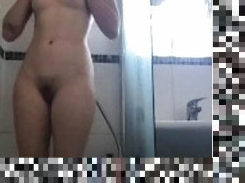 bañando, clítoris, masturbación, pezones, coño-pussy, delgada, amateur, babes, adolescente, universidad