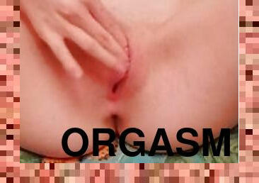 masturbation, orgasm, fitta-pussy, amatör, tonåring, fingerknull, petit, ensam, ben, små-bröst