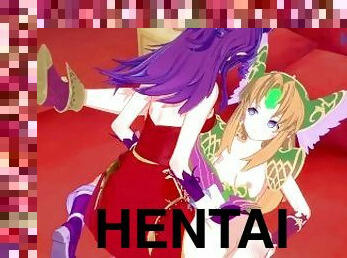 Riesz and Angela have deep futanari sex in the bedroom. - Trials of Mana Hentai