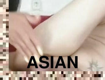 asiatisk, shemale, ladyboy, sprut, bollar